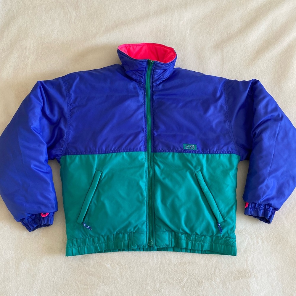 Vintage CB Sports down bomber jacket. Very good condition | 90s |  reversible - Picture 2 of 9